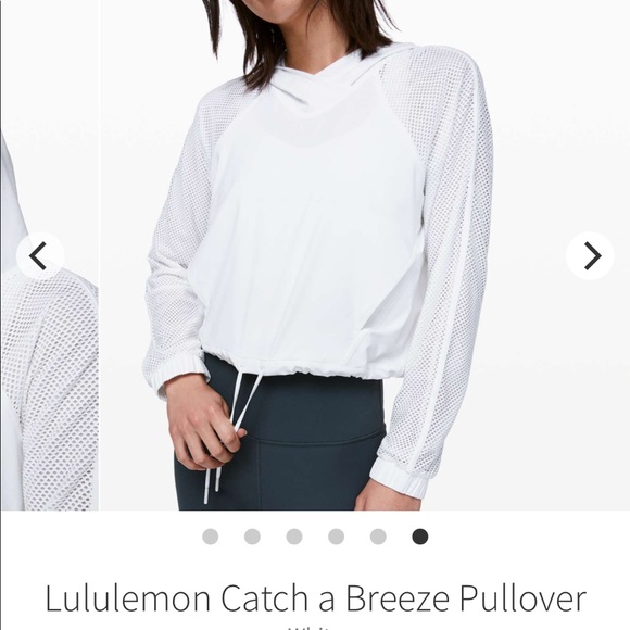 Size 2 White Lululemon Catch a Breeze Cropped Pullover Running Hoodie - Picture 10 of 10